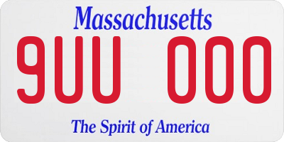 MA license plate 9UU000
