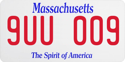 MA license plate 9UU009