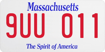MA license plate 9UU011
