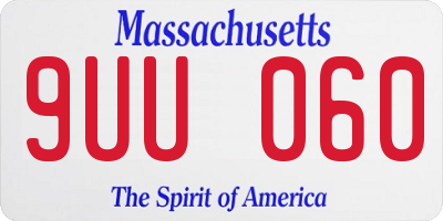 MA license plate 9UU060