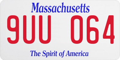 MA license plate 9UU064