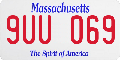MA license plate 9UU069