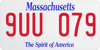 MA license plate 9UU079