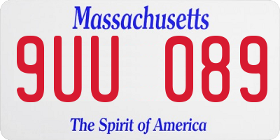 MA license plate 9UU089
