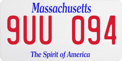 MA license plate 9UU094