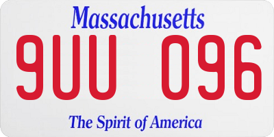 MA license plate 9UU096
