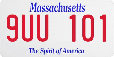 MA license plate 9UU101