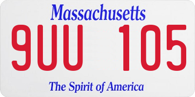 MA license plate 9UU105