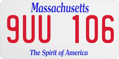 MA license plate 9UU106
