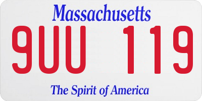 MA license plate 9UU119