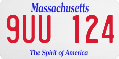 MA license plate 9UU124