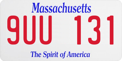 MA license plate 9UU131