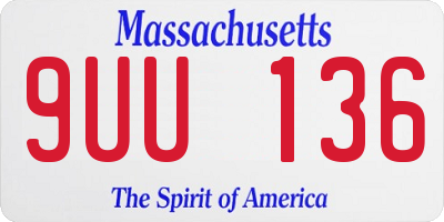 MA license plate 9UU136