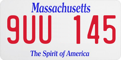 MA license plate 9UU145