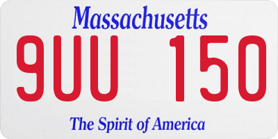 MA license plate 9UU150