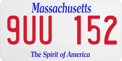 MA license plate 9UU152