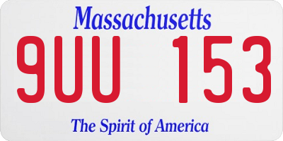MA license plate 9UU153