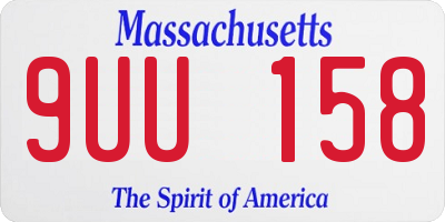 MA license plate 9UU158