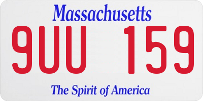 MA license plate 9UU159