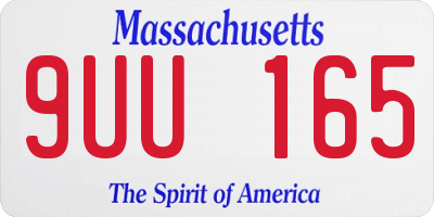 MA license plate 9UU165