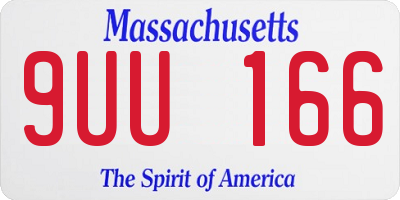 MA license plate 9UU166