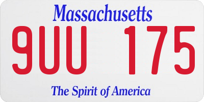 MA license plate 9UU175