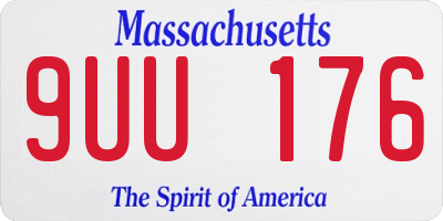 MA license plate 9UU176