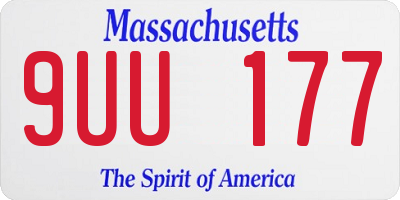 MA license plate 9UU177