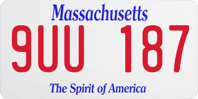 MA license plate 9UU187