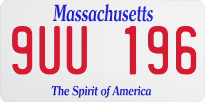 MA license plate 9UU196