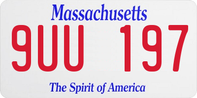 MA license plate 9UU197