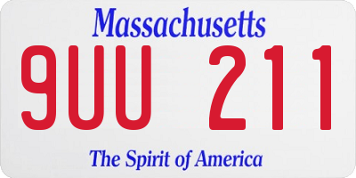 MA license plate 9UU211