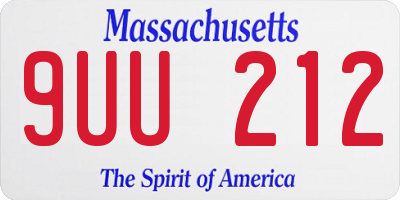 MA license plate 9UU212