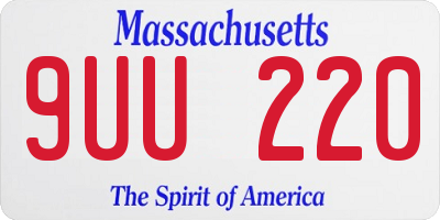 MA license plate 9UU220