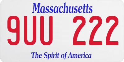 MA license plate 9UU222