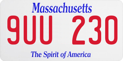 MA license plate 9UU230