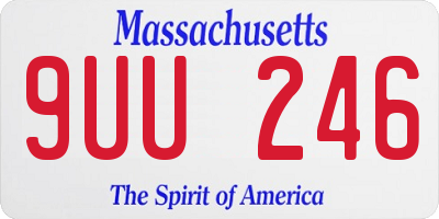 MA license plate 9UU246