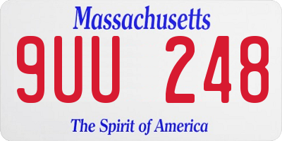 MA license plate 9UU248