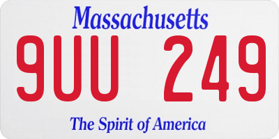 MA license plate 9UU249