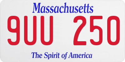 MA license plate 9UU250