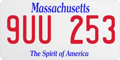 MA license plate 9UU253