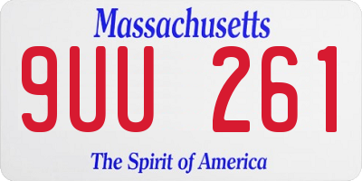 MA license plate 9UU261