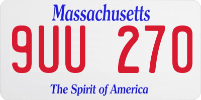 MA license plate 9UU270