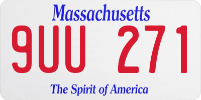 MA license plate 9UU271