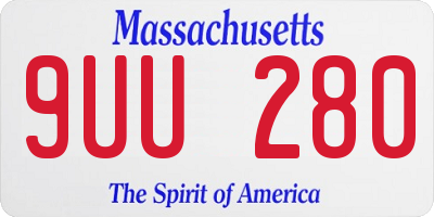 MA license plate 9UU280