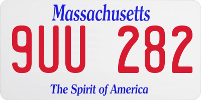 MA license plate 9UU282