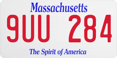 MA license plate 9UU284
