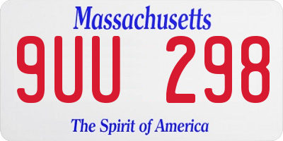 MA license plate 9UU298