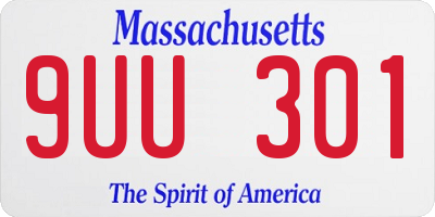 MA license plate 9UU301