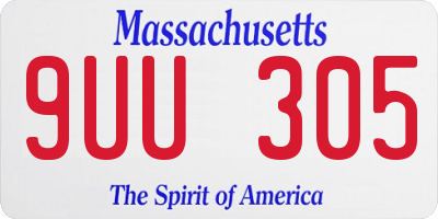 MA license plate 9UU305